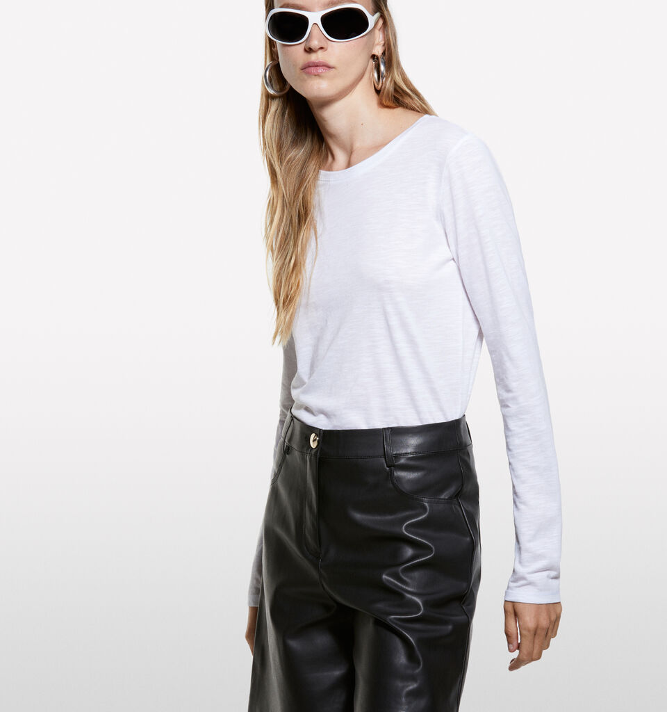 White long sleeve t-shirt - women's long sleeve t-shirts - White | Sisley image number 3